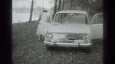 Moscow Russia (1975): Couple Going On A Picnic In The Vintage Car Near A Lake