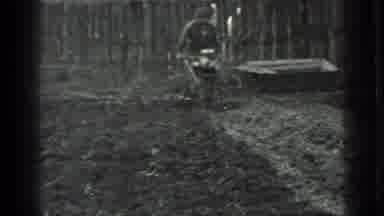 Moscow Russia (1975): A Person Digging Field With Machine