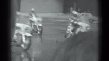 Moscow Russia (1983): Black And White Video Of Motorcycles All Driving Down The