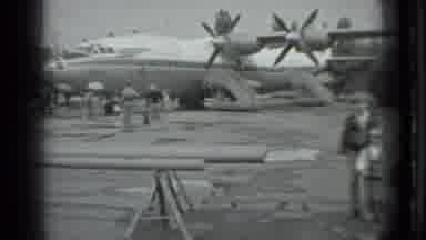 Moscow Russia (1983): Mother And Three Children Walking Past An Aircraft With