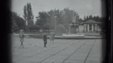 Moscow Russia (1983): Old Lady Is Wobbly As She Follows Bored Children Across Open
