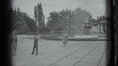 Moscow Russia (1983): Two Children Slow Their Walking To A Crawl As Old Lady Lags