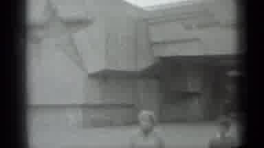 Moscow Russia (1983): Two Kids And A Woman Walking Past A Monumental Bridge