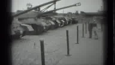 Moscow Russia (1983): Tanks Lined Up Next To Each Other With People Watching Them