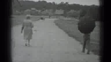 Moscow Russia (1983): Pleasant Townsfolk Walk Down A Windmill Road
