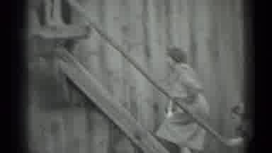 Moscow Russia (1983): Woman And Girl With Braids Climbing A Wooden Staircase To
