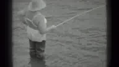 Moscow Russia (1983): Woman Fishing In A Very Calm River With Mild Climate And