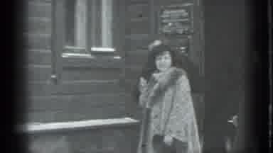 Moscow Russia (1983): Woman Going For A Walk On A Typical Winter Snow Day