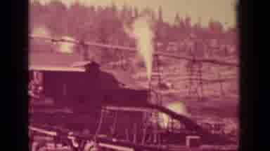 Klamath California (1937): Old Wood Factory Cutting Wood