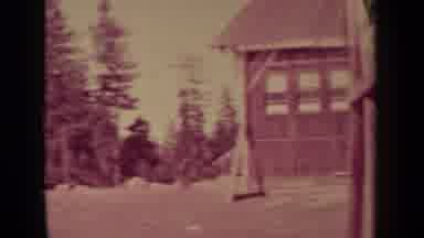 Klamath California (1937): Landscape Grass Trees People Sign Hill Wood Fence