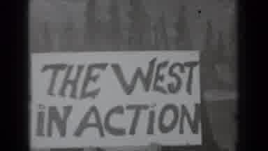Klamath California (1937): Person Fake Firing Two Guns Next To Western Sign