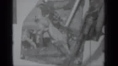 Klamath California (1937): Men Wielding Weapons In Front Of A Nearby Rodeo