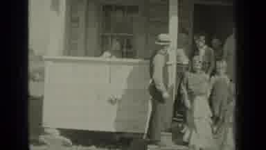 Klamath California (1937): Group Of Children Walk Out Of A White House On A Bright
