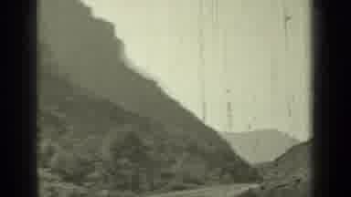 Klamath California (1937): View Of The Road At The City Entrance With Mountains