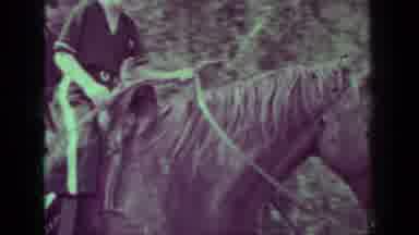 Medford Oregon (1937): Two Girls Are Seated On One Horse Then Second Girl Stands