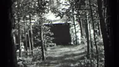 Long Lake Canada (1939): Black And White Film Showing Cabin With Driveway In The