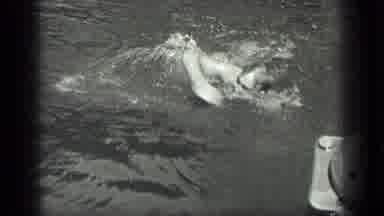 Long Lake Canada (1939): Person Swims Towards The Dock Then Out Into The Lake