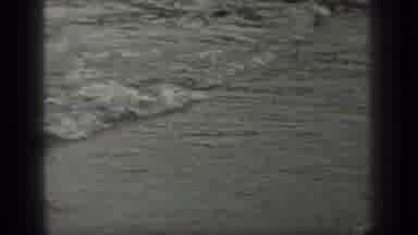 Long Lake Canada (1939): Waves From The Ocean Crashing Into The Beach Shore