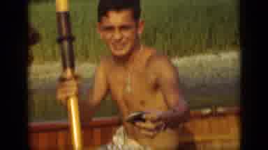 Long Island New York (1948): Men In Boats Row Motor On A River Fishing Clams
