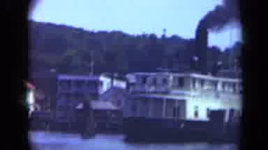 Long Island New York (1948): View Of Boat Spewing Black Smoke And Towering Object