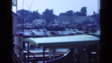 Long Island New York (1948): Green Boats Are Docked In The Bay During The Off