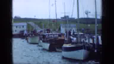 Long Island New York (1948): Three White Boats Docked At Wooden Pier On A Clear