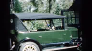 Minnesota USA (1958): Panning View Of A Old Green Car