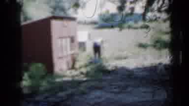 Minnesota USA (1958): People Working And Playing In The Yard Of A House With A Big