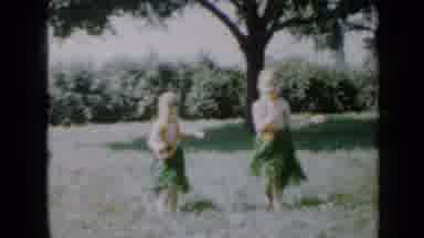 Minnesota USA (1958): Two Little Kids Girls Playing Together Dancing In Their
