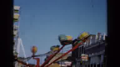 Minnesota USA (1958): Different Rides Standing Idle At A Empty Carnival Or Fair