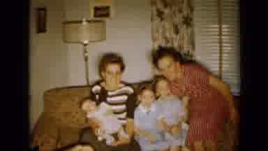 Minnesota USA (1958): Two Ladies Fuss Over Two Girls And An Infant Then Small Boy