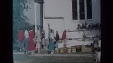 Aledo Texas (1959): Girl Takes Three Steps Forward To Join A Group Of People