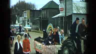 Aledo Texas (1959): People In Small Floats Being Pulled By Tractors In A Parade