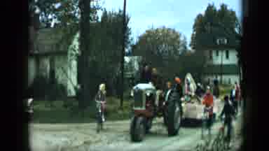 Aledo Texas (1959): Man On Tractor Pulls Cart Filled With Children And Other