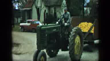 Aledo Texas (1959): Man In Uniform Utilizing A Tractor For Transport Of Goods
