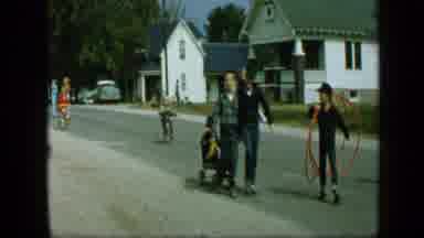 Aledo Texas (1959): Groups Of Kids Walking Through A Neighborhood's Street; Some