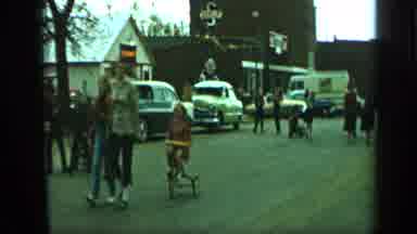 Aledo Texas (1959): Families Walking On The Road Going To An Exciting Event