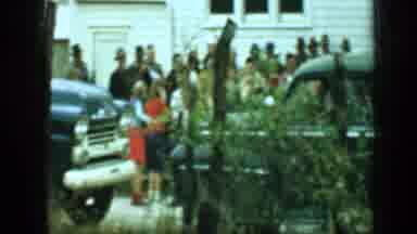 Aledo Texas (1959): Child Using Hula Hoop In A Crowd Of People