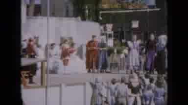 Iowa USA (1959): Old Footage Of Public Event Featuring Crowd And Man Handing