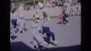 Iowa USA (1959): Dancers Wearing Wooden Shoes Perform For Small Crowd On A Bright