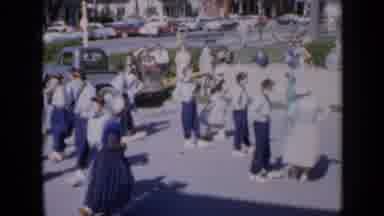 Iowa USA (1959): Group Wearing Wooden Shoes Dances For Small Crowd On A Bright
