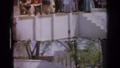 Iowa USA (1959): Historical Picture Of Men And Women Having A Dinner Party Outside