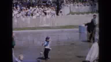 Iowa USA (1959): Boy Wearing Blue Carries Yoke With Silver Buckets On A Sunny Day
