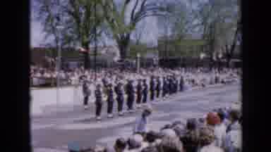 Iowa USA (1959): Military Parade With Band And A Large Public In Civic Date