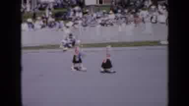 Iowa USA (1959): Girls Dressed In Old Farm Clothes Walk In Parade