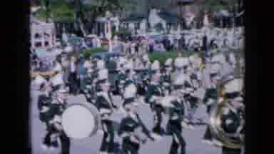 Iowa USA (1959): Marching Band Marching In An Event Or Festival