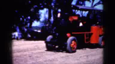 Iowa USA (1959): Red And Black Old School Train But On Tires Instead Of A Train