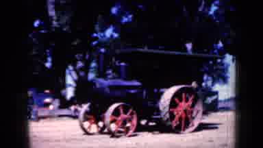 Iowa USA (1959): Red And Black Steam Engine Powered Tractor