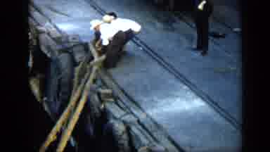 Venezuela (1959): Men On Quay Pulling A Rope Splash In The Water