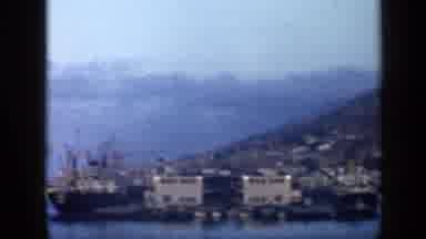 Venezuela-1959: Cargo Ships Docked At Coastal Port